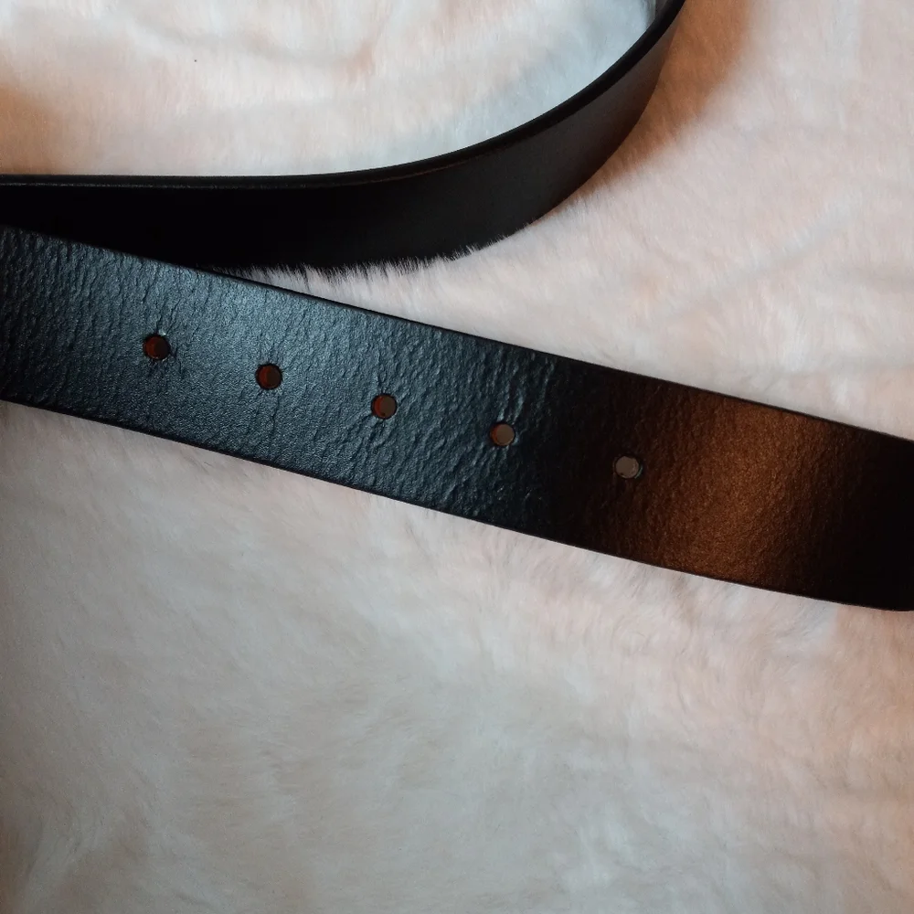 Timberland Reversible Black & Brown Cowhide Leather Gunmetal Buckle Belt